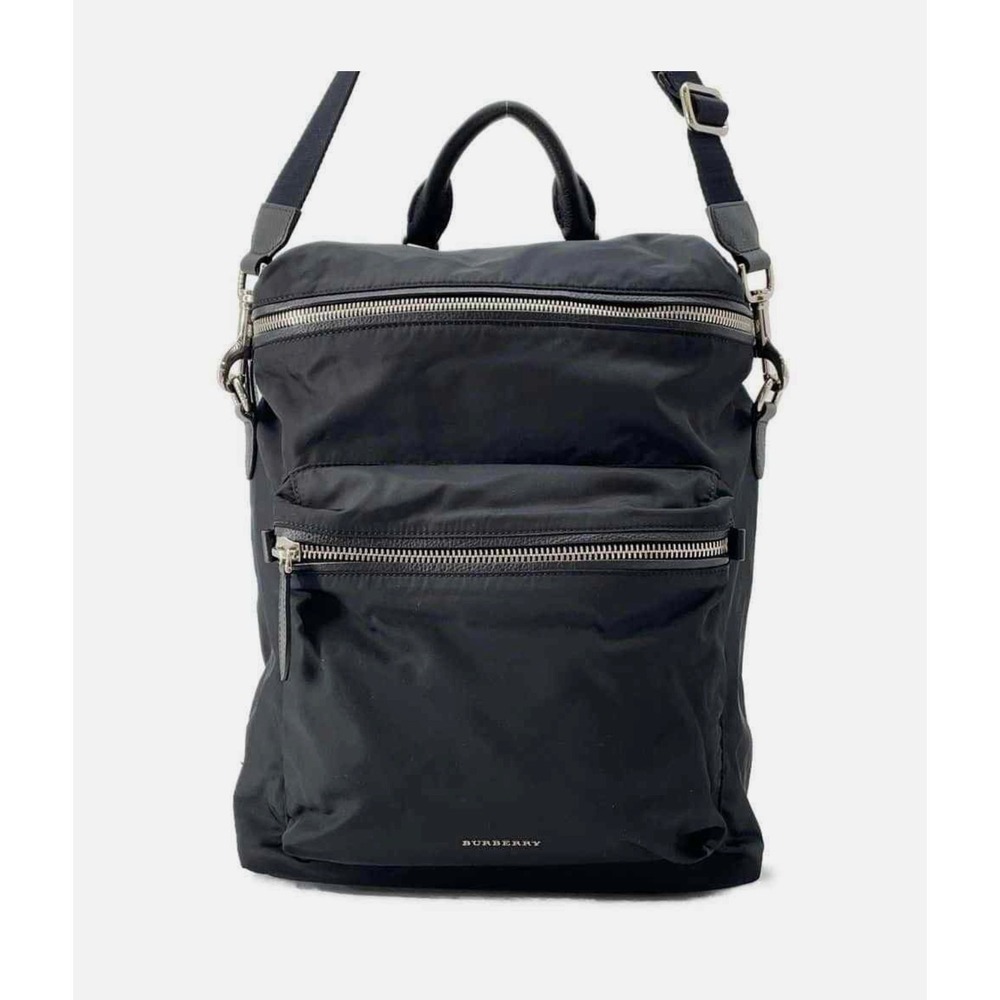 Burberry Black Nylon Convertible Backpack